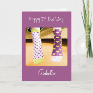 Carte de chaussettes folles pour 7e anniversaire a