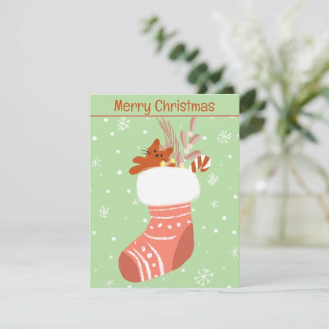 Carte de chausson de Noël rempli (Debout devant)