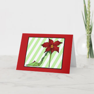 Carte de chaussure de Noël de poinsettia