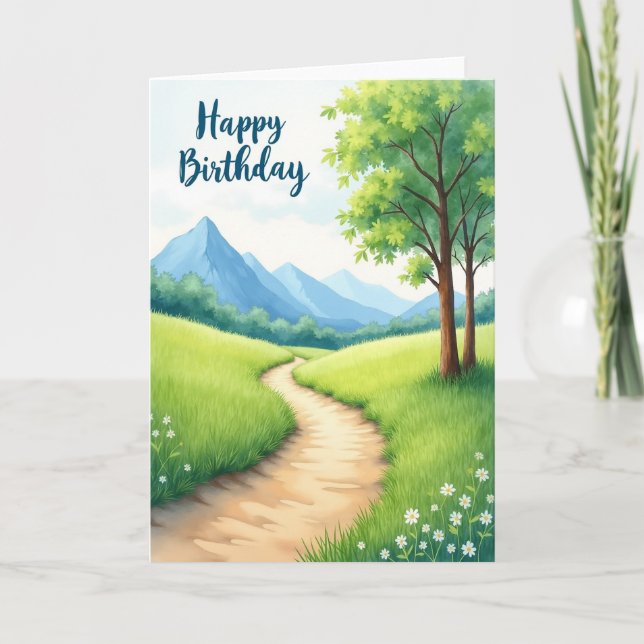 Carte de chemin d'aquarelle tranquille (Devant)