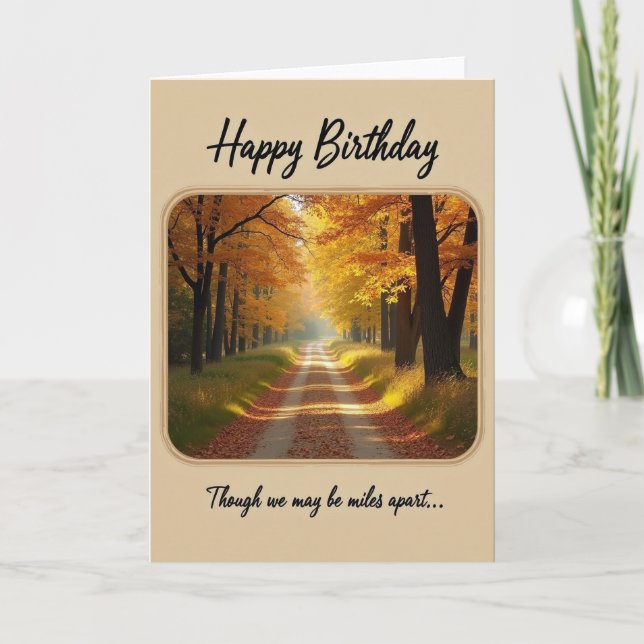 Carte de chemin d'automne pour un joyeux anniversa (Devant)