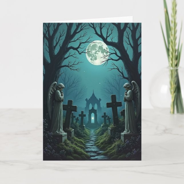 Carte de chemin de graveyard éclairé par la lune (Devant)