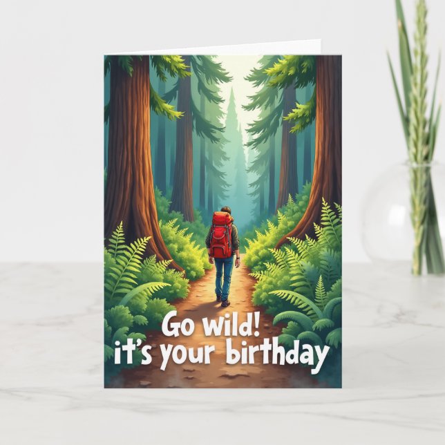 Carte de chemin forestier joyeux anniversaire (Devant)