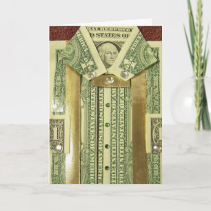 Carte de chemise du dollar d'argent d'anniversaire