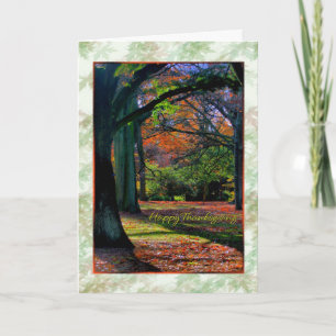 Carte de chênes d'automne de bon thanksgiving