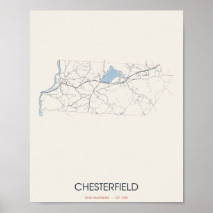 Carte de Chesterfield New Hampshire Poster