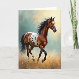 Carte de cheval à pied de course pour un anniversa