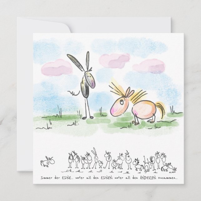 Carte de cheval - Carte de vœux pour les amateurs  (Devant)