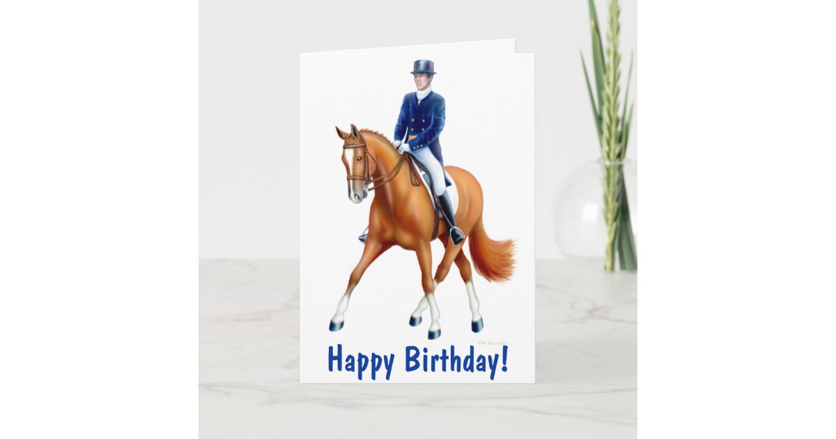 Carte De Cheval De Dressage De Joyeux Anniversaire Zazzle Fr