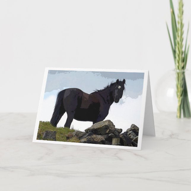 carte de cheval noir (Devant)