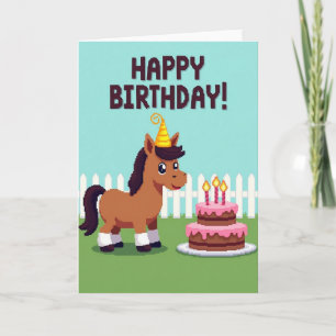 Carte de Cheval Pixel Joyeux