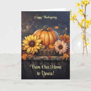 Carte De chez nous ou chez vous à votre Thanksgiving