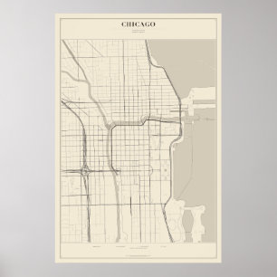 Carte de Chicago Poster