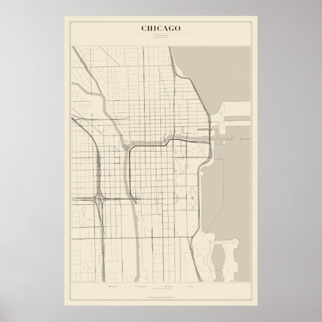 Carte de Chicago Poster (Devant)