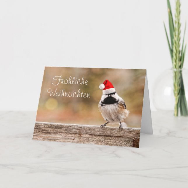 Carte de Chickadee de Fröhliche Weihnachten Père (Devant)