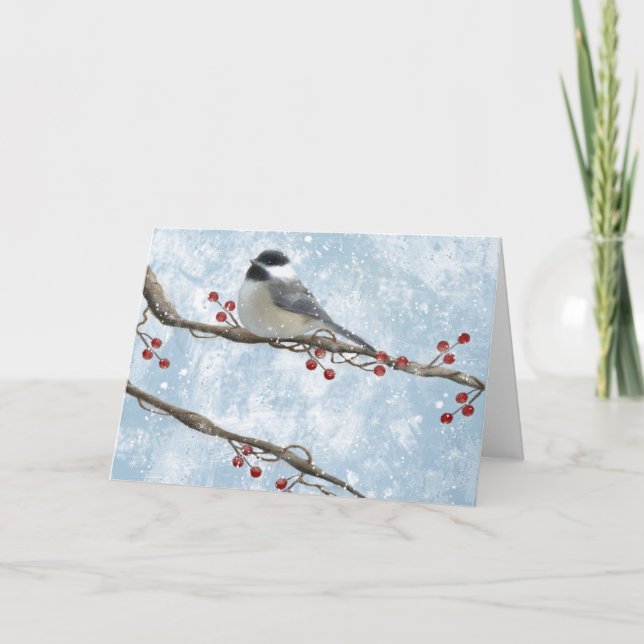 Carte de Chickadee d'hiver (Devant)