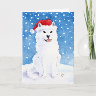 Carte de chien à neige Samoyé