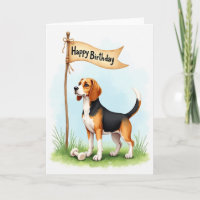 Carte de chien aux oreilles tombantes festives
