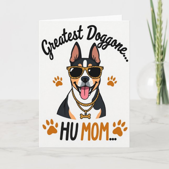 Carte de chien cool avec empreinte de patte (Devant)