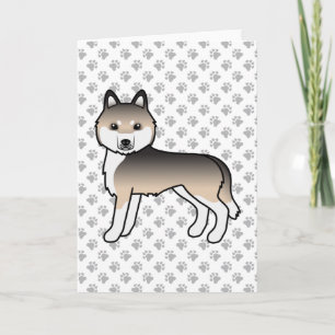 Carte de chien de dessin animé mignon Husky Sibéri