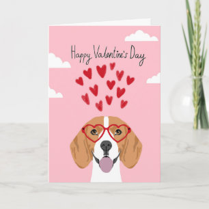 Carte de chien de jour de Valentines de beagle