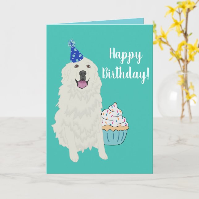 Carte de chien de montagne Great Pyrenees (Fleur jaune)