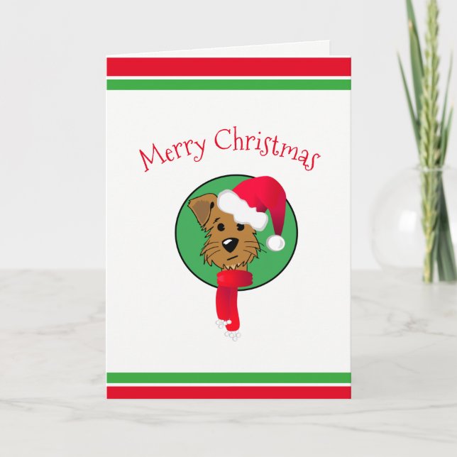 Carte de chien de Noël mignonne (5 po x 7 po) (Devant)