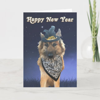 Carte de Chien de Nouvel An Personnalisable