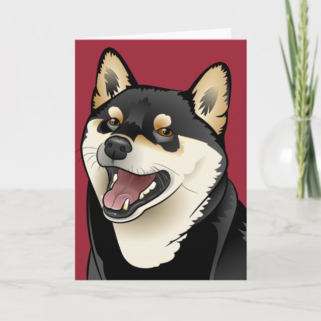 carte de chien de Shiba Inu de joyeux anniversaire (Devant)