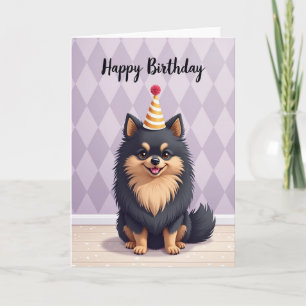 Carte de chien festif et duveteux