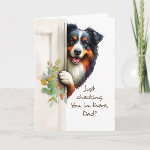 Carte De Chien Funny Fête des pères Peaking Pup