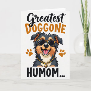 Carte de chien heureux à motifs animaliers