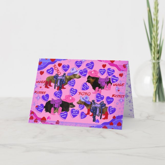 Carte de chien saucisson de la Saint-Valentin (Devant)