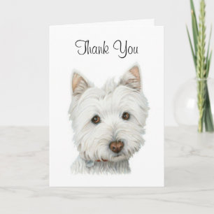 Carte de chien Westie Merci