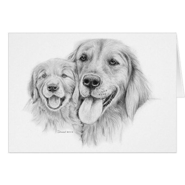 Carte de chiens d'arrêt d'or (Devant horizontal)
