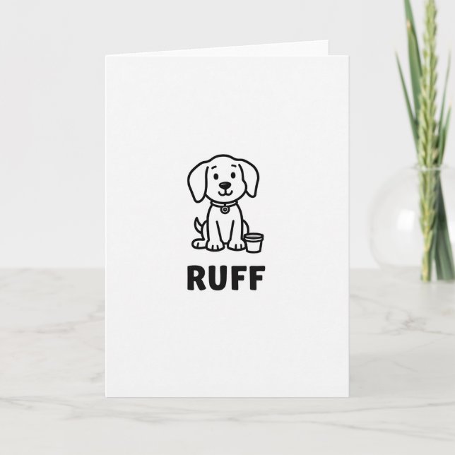 Carte de chiot mignon Ruff (Devant)