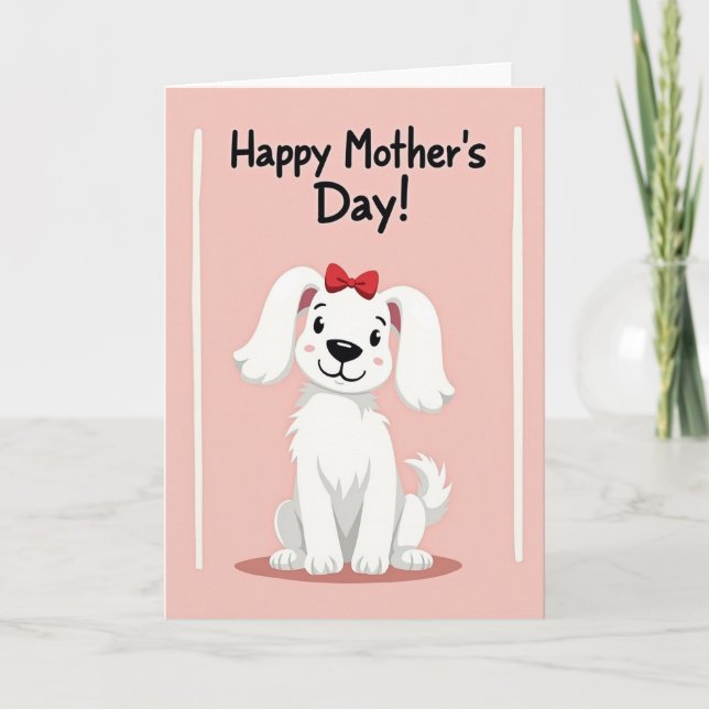 Carte de chiot pastel rayé (Devant)