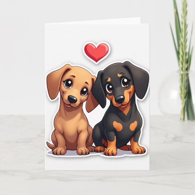 Carte de chiots Dachshund (Devant)