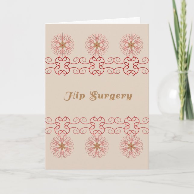 Carte de chirurgie hanche, Tan et Cranberry Design (Devant)