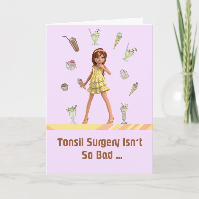 Carte de chirurgie Tonsil pour jeune fille (Devant)
