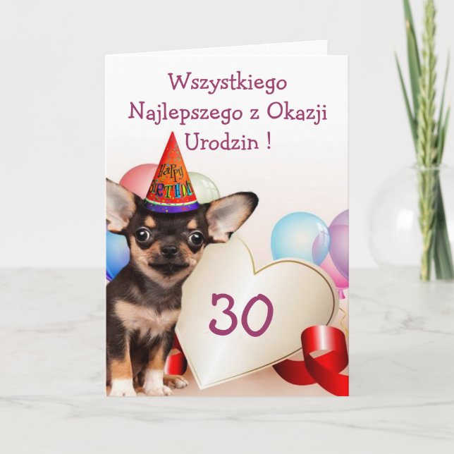 Carte de chiwawa d'anniversaire de Wszystkiego (Devant)
