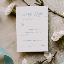 Carte de choix de menu de réponse calligraphiée Bo