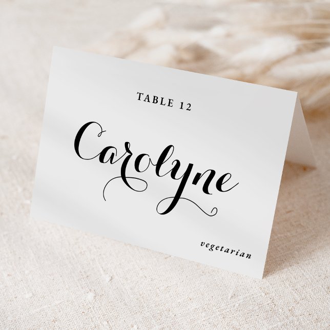 Carte de choix de repas de mariage à calligraphie  (Créateur téléchargé)