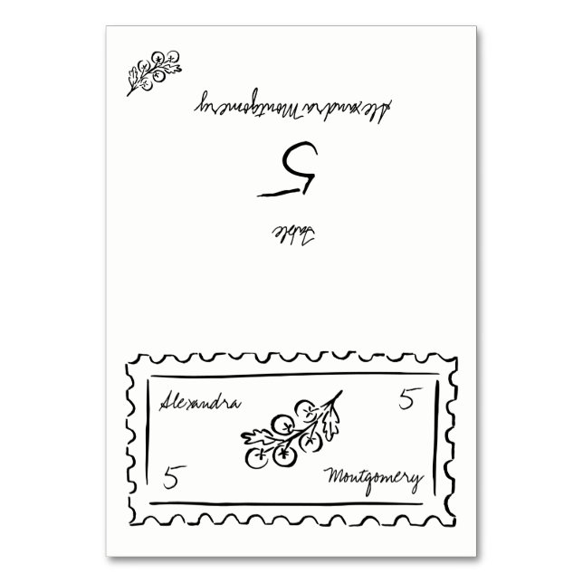 Carte de choix de repas de mariage à la main avec  (Par défaut)