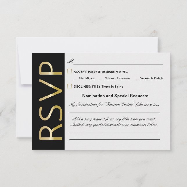 Carte de choix des invités RSVP (Dos)