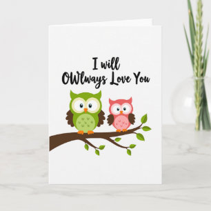 Carte de chouette d'amour toujours