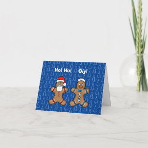 Carte de Chrismukkah avec le Père Noël et l'homme 
