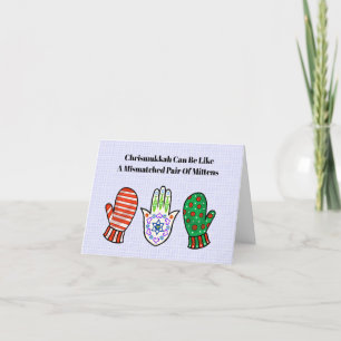 Carte de Chrismukkah Hamsa et Mitaines