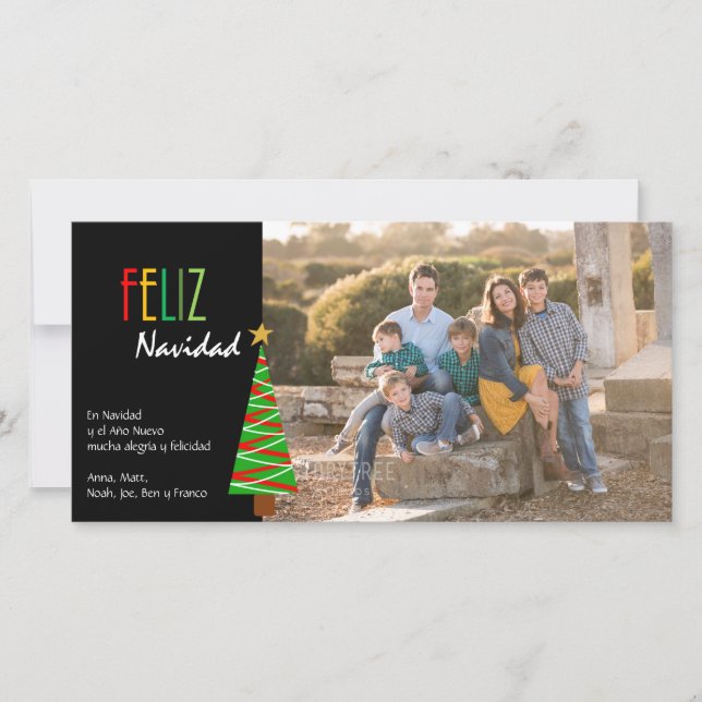 Carte de Christmas Feliz Navidad (Devant)