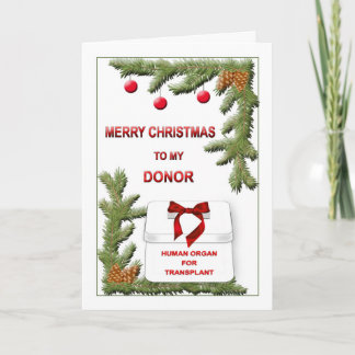 Carte de Christmas pour donneur d'organe